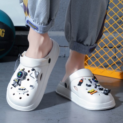 洞洞鞋男款2024夏季沙滩鞋防滑轻便厚底踩屎感外穿运动包头拖鞋男