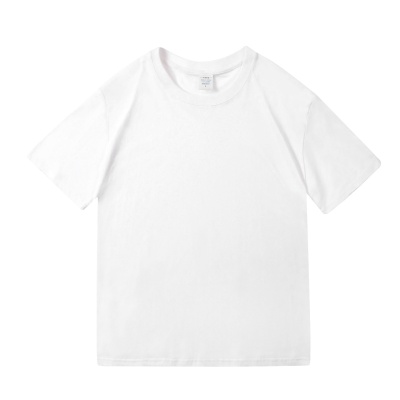 纯棉t恤短袖200g精梳纯棉女式圆领短袖纯色t恤衫直筒休闲圆领t恤