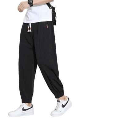 夏天冰丝运动凉感冰丝休闲裤男夏季薄款宽松情侣直筒休闲速干裤子