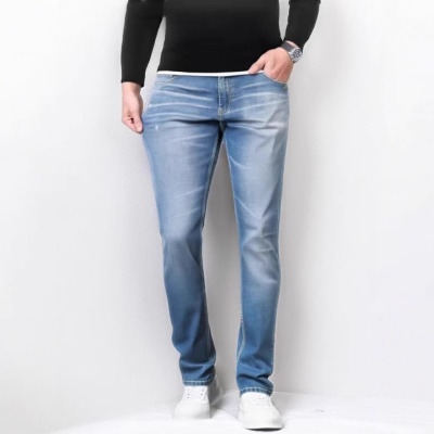 2025年新款跨境外贸男装弹力直筒牛仔裤支持来图打样小批定制