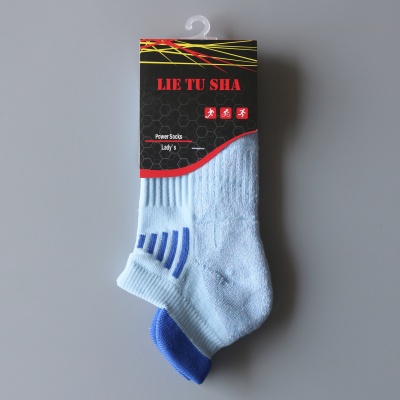 厂家批发运动袜女毛巾底短袜防摩擦拼色系网眼透气跑步袜户外袜子