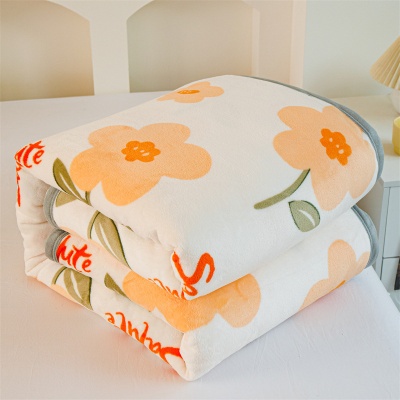 云貂绒毛毯法莱绒珊瑚绒牛奶绒毯子包边沙发毯办公室宿舍午睡盖毯