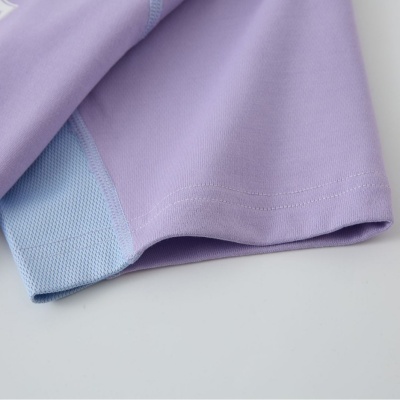 拼接定制V领短袖女式T恤女装2025夏季薄款吸汗透气修身显瘦上衣