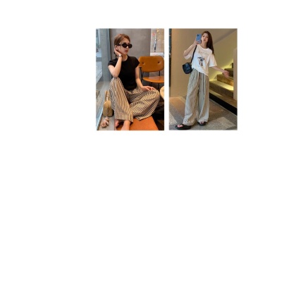 夏季女士慵懒遛弯直筒山本阔腿裤百搭显气质