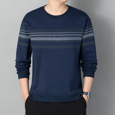 加绒卫衣男士2023新款宽松百搭潮流秋冬季男装上衣圆领爸爸装卫衣