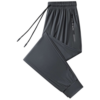 专属欧码跨境冰丝裤男女士宽松速干裤时尚运动百搭直筒夏季长裤子
