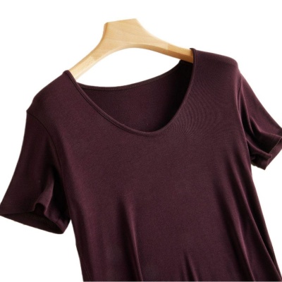 ”裸肤感“软软T 莱赛尔+醋纤+羊毛V领T恤弹力修身打底衫女春上新