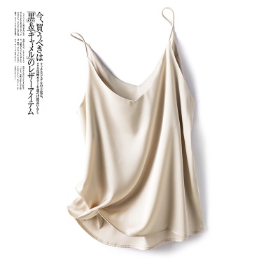 法式V领吊带背心女2025夏季新款真丝缎面上衣打底衫配西装内搭
