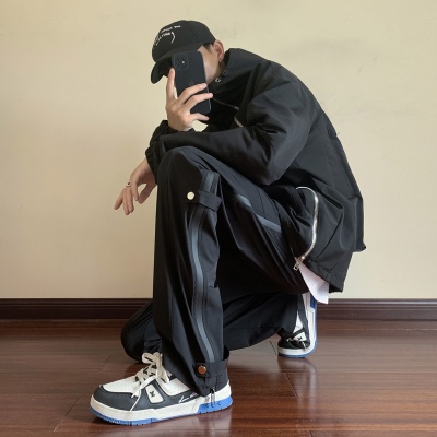 美式机能工装冲锋裤男春秋2024新款潮牌运动高街直筒潮流休闲裤男