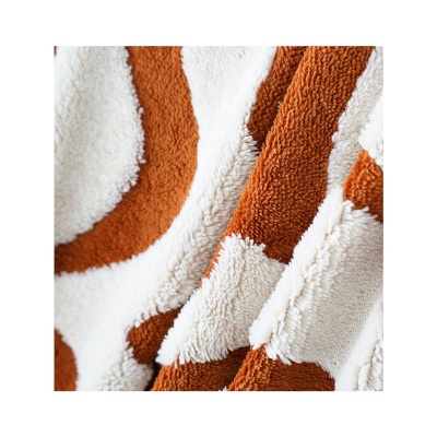 现货打样家居用品家纺双色阳离子提花舒棉绒抱枕布床品毯子地毯布