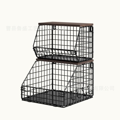 跨境壁挂式厨房置物架可折叠蔬菜水果收纳篮浴室毛巾洗漱品储物篮