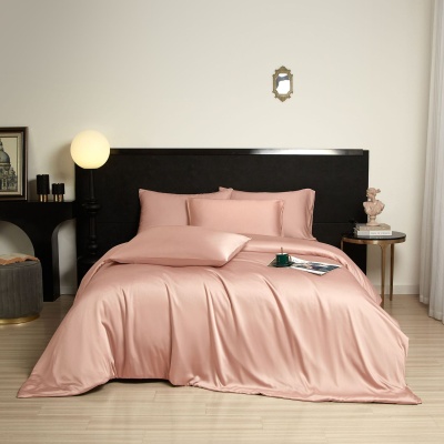 纯色竹纤维裸睡床单四件套再生纤维素被套轻奢床上用品 bamboo