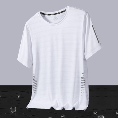 冰丝短袖t恤男夏季速干衣男士运动服男款上衣服中年爸爸装半袖T恤