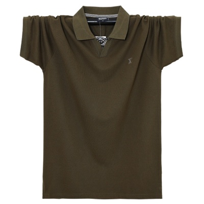 翻领短袖T恤 加肥大男装polo衫简约中青年爸爸2371大码胖子t恤7XL