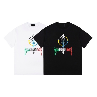 跨境奢潮高品质印花字母logo短袖潮牌外贸欧货B家圆领男式T恤男女