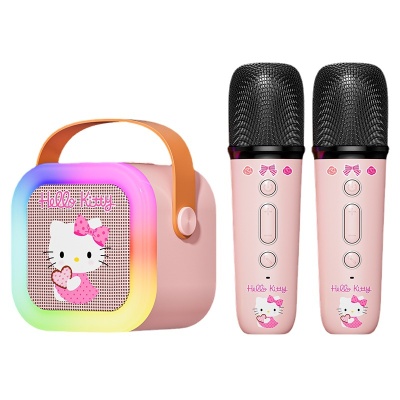 新款三丽鸥家族系列便携蓝牙音响无线麦克风家庭儿童户外K歌套装