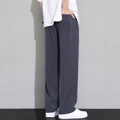 NASA冰丝休闲裤男士夏季2025薄款阔腿西裤休闲直筒速干运动长裤潮