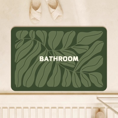 卫生间门口地垫芭蕉叶硅藻泥地垫速干淋浴房洗手台防滑垫玄关地毯