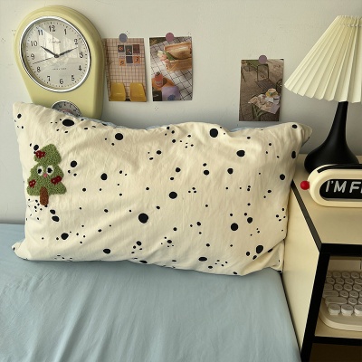 母婴级A类纯水洗棉毛巾绣四件套全棉床单被罩床笠学生宿舍三件套