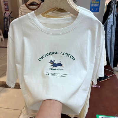 夏季重磅纯棉短袖t恤女韩版内搭女装正肩上衣打底衫服装白色t外贸