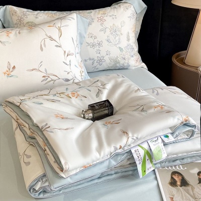 莱赛尔天丝床上四件套夏季凉感冰丝夏凉被床单被套空调薄被子床笠