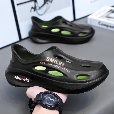 洞洞鞋男夏季新款外穿软底踩屎感运动男士沙滩涉水防滑椰子凉拖鞋