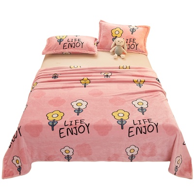 婷米娜毛毯加厚毯子盖毯卡通床单牛奶绒毯办公室午睡加绒舒柔绒毯