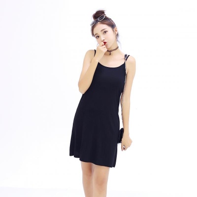 40织打底吊带裙加长款内搭衬裙莫代尔大码宽松中长款背心打底裙