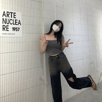 性感内搭外穿自带胸垫背心方领美背女士内衣性感小吊带背心裹胸女