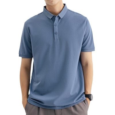 短袖POLO衫男士高级感翻领体恤男式轻商务正肩工作服夏季保罗T恤
