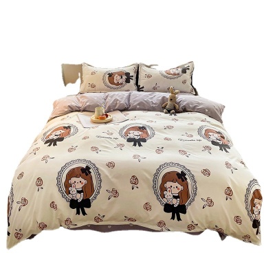 厂家批发全棉芦荟棉学生宿舍儿童卡通床上用品四季通用纯棉四件套