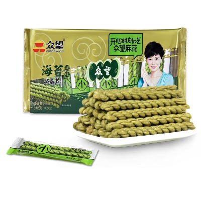 【众望 海苔咸味小麻花312g】速食零食休闲食品爆款麻花