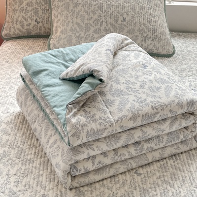 A类双层纱抗菌夏凉被四件套床盖三件套单双人可机洗空调被礼品被