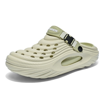 新款洞洞鞋男夏季外穿防滑包头沙滩凉鞋时尚简约运动休闲厚底拖鞋