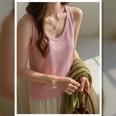 高品质百搭宽松慵懒风打底可外穿小吊带背心女式内搭遮肉无袖上衣