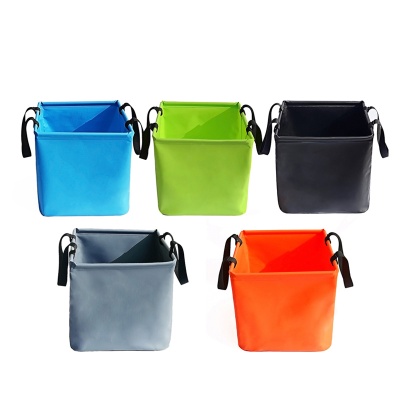 跨境户外折叠提水桶 露营野餐便捷钓鱼桶旅行大容量PVC打水折叠桶
