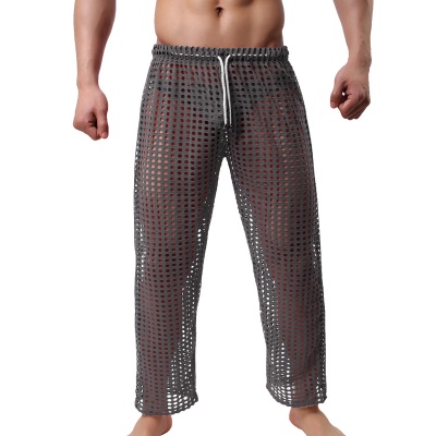 镂空长裤新款时尚男士性感网眼长裤 男式休闲情趣镂空长裤批发
